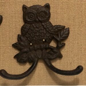 Rustic Brown Owl Wall Hook